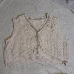 Knit Sweater Button Up Vest